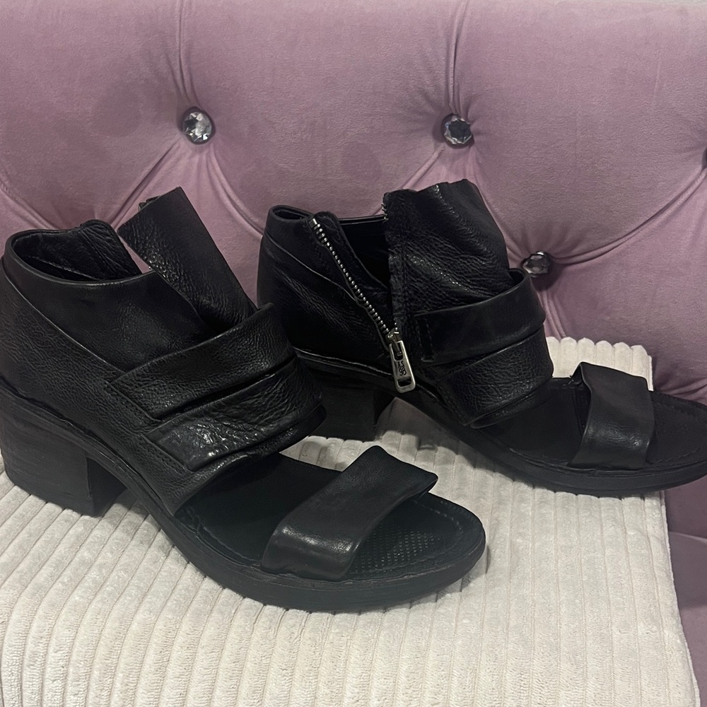 A.S.98 black leather all season shoe.
